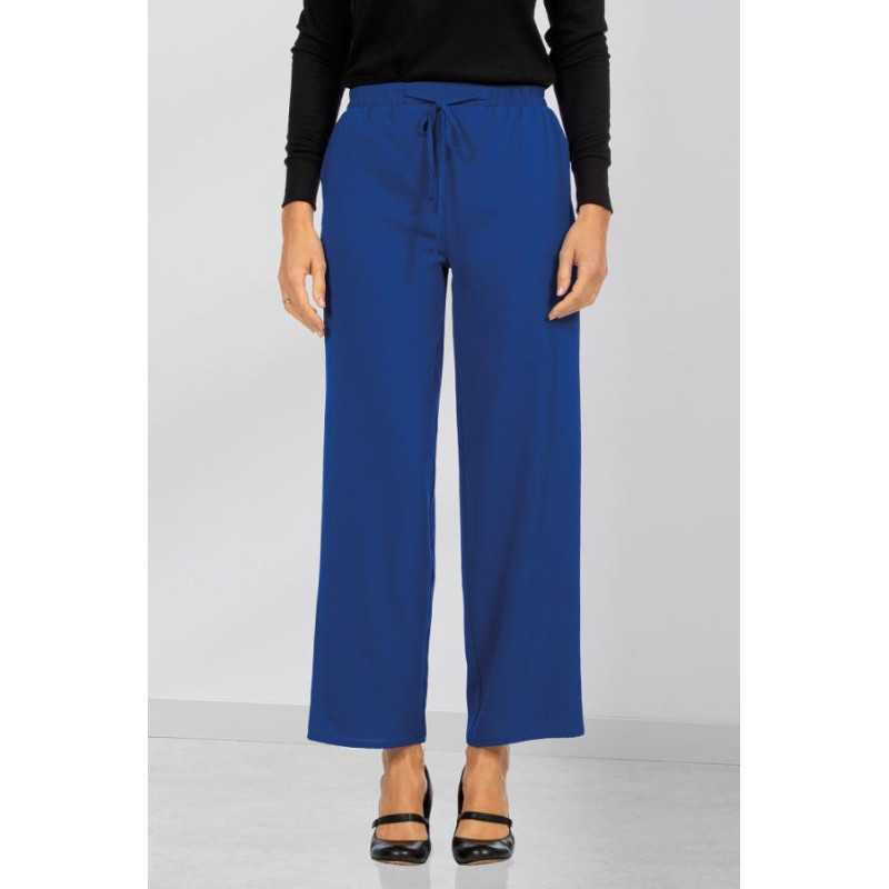 Pantalon fluide facile à enfiler femme senior coloris bleu