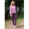 Pull femme senior fentes broderie coloris rose tenue