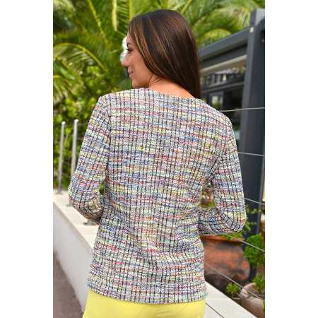 pull chiné femme senior facile à enfiler dos