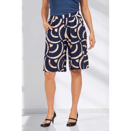 Short ample taille élastiquée confort femme senior motifs