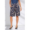Short ample taille élastiquée confort femme senior motifs