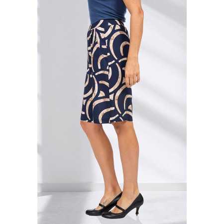 Short ample taille élastiquée confort femme senior motifs profil