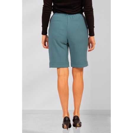Short crépon taille élastiquée femme senior coloris lagon dos