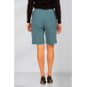 Short crépon taille élastiquée femme senior coloris lagon dos