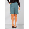 Short crépon taille élastiquée femme senior coloris lagon