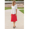 Jupe rouge pois tenue femme senior