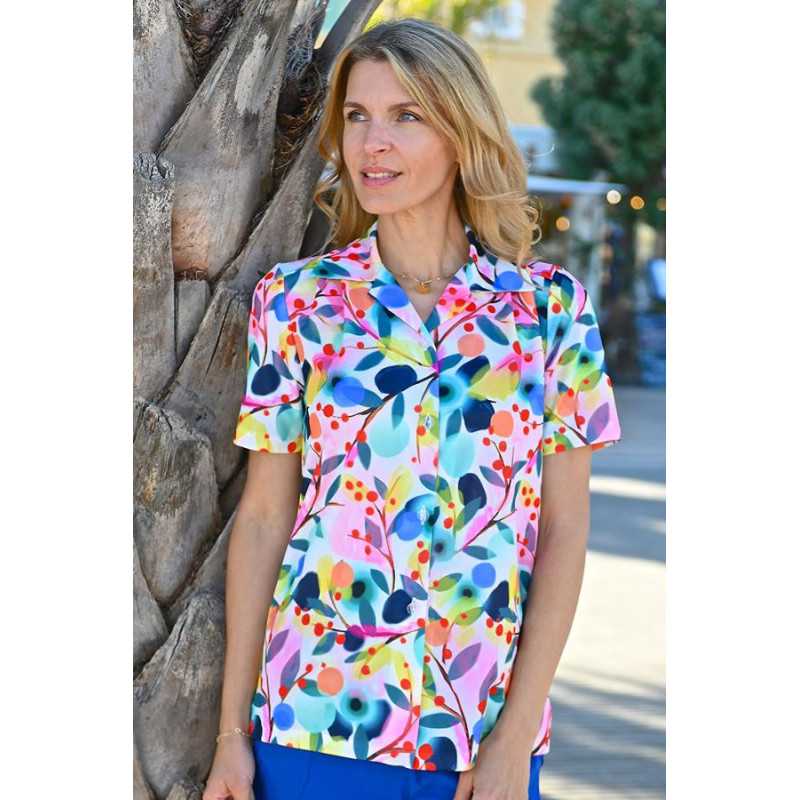 chemisier fluide motif 1 - fleuri femme senior