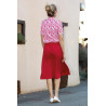 chemisier rouge motifs fluide facile à enfiler femme senior dos