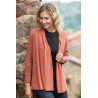 cape gilet ouvert femme senior facile à enfiler coloris brique