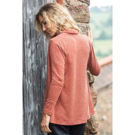 cape gilet ouvert femme senior facile à enfiler coloris brique dos