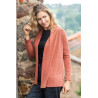 cape gilet ouvert femme senior facile à enfiler coloris brique