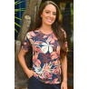 tee-shirt imprimé feuillage manches courtes femme agee