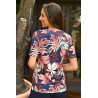 tee-shirt imprimé feuillage manches courtes femme agee dos