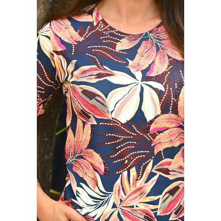 tee-shirt imprimé feuillage manches courtes femme agee zoom