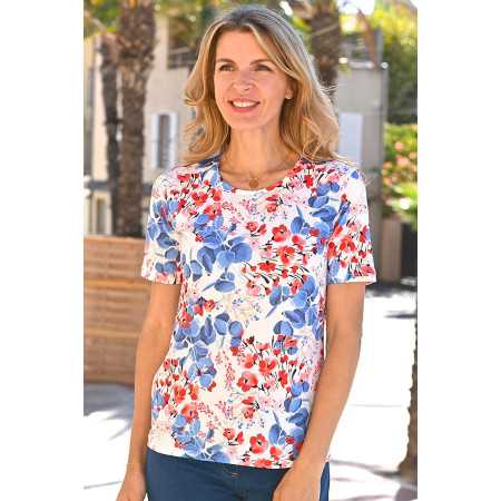 top fluide fleuri femme senior
