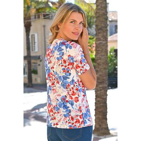 top fluide fleuri femme senior