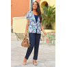 top effet 2 pièces femme senior fleuri tenue