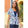 top effet 2 pièces femme senior fleuri
