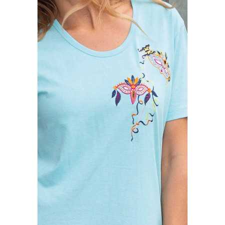 top bleu mc femme broderie zoom