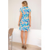 Robe bleue femme senior facile à enfiler boutons à l'avant  dos