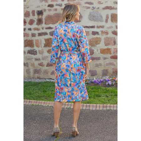 Robe bras forts femme senior coloris bleu été dos