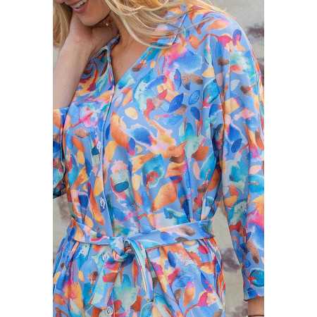 Robe bras forts femme senior coloris bleu été zoom