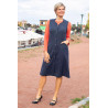 Robe chasuble coloris marine femme senior