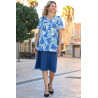 Tunique ample poitrine forte femme senior coloris bleu tenue