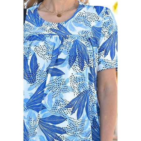 Tunique ample poitrine forte femme senior coloris bleu zoom