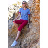 Pull à rayures manches courtes femme senior bleu et rouge tenue