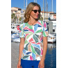 Tee-shirt manches courtes motifs colorés femme senior