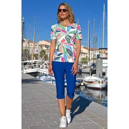 Tee-shirt manches courtes motifs colorés femme senior tenue