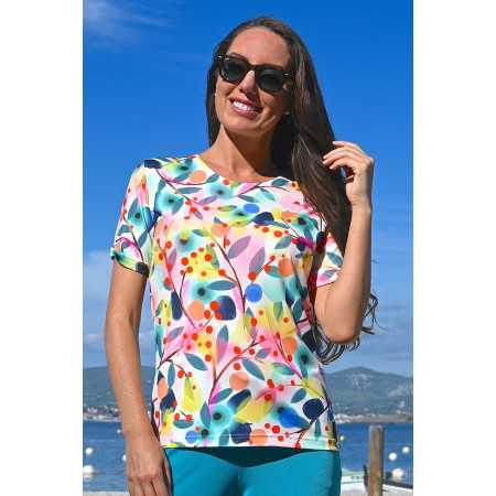 Tee-shirt pour femme âgée / senior - manches courtes - confortable