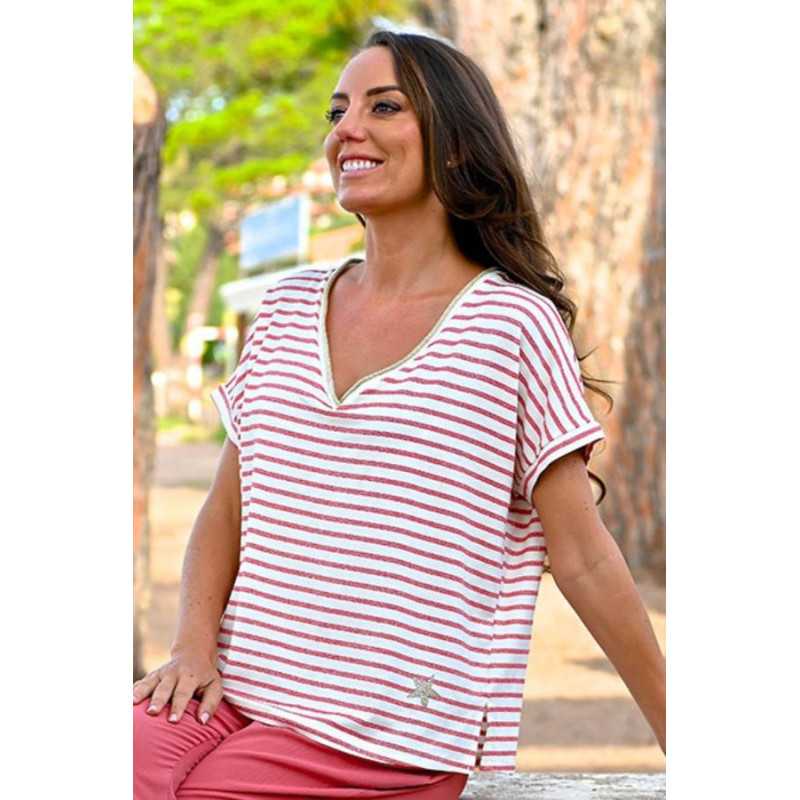 Top pour femme âgée - fluide et confortable - léger pour l'été