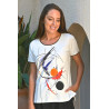 Tee-shirt fleuri femme tailles 38 à 60 - manches courtes - senior