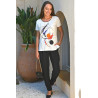 Tee-shirt fleuri femme tailles 38 à 60 - manches courtes - senior