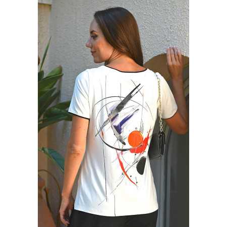 Tee-shirt fleuri femme tailles 38 à 60 - manches courtes - senior
