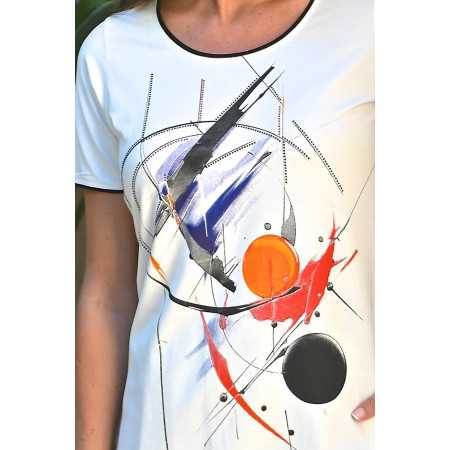 Tee-shirt fleuri femme tailles 38 à 60 - manches courtes - senior