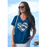 Tee-shirt motif coeur femme senior - manches courtes - coton