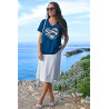 Tee-shirt motif coeur femme senior - manches courtes - coton