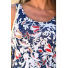 Robe sans manches fleurie bleue confortable pour femme senior