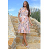 Robe ouverte devant motif feuille pour femme senior