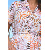 Robe ouverte devant motif feuille pour femme senior zoom