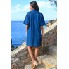 RObe jeans ouverture devant par pressions femme senior dos
