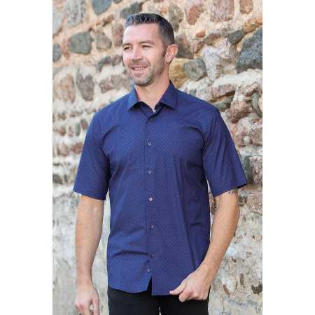 chemise facile à enfiler homme senior coloris marine