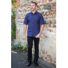 chemise facile à enfiler homme senior coloris marine tenue
