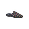 chaussons pantoufle mule homme senior à carreaux
