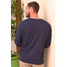 Polo pull col tunisien homme senior coloris marine dos