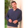 Polo pull col tunisien homme senior coloris marine