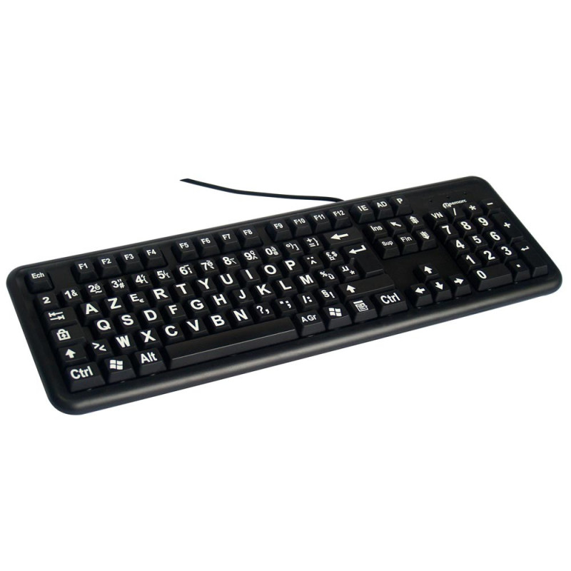 Clavier PC lettres et chiffres grossis vue clavier en entier Clavier PC lettres et chiffres grossis vue clavier en entier